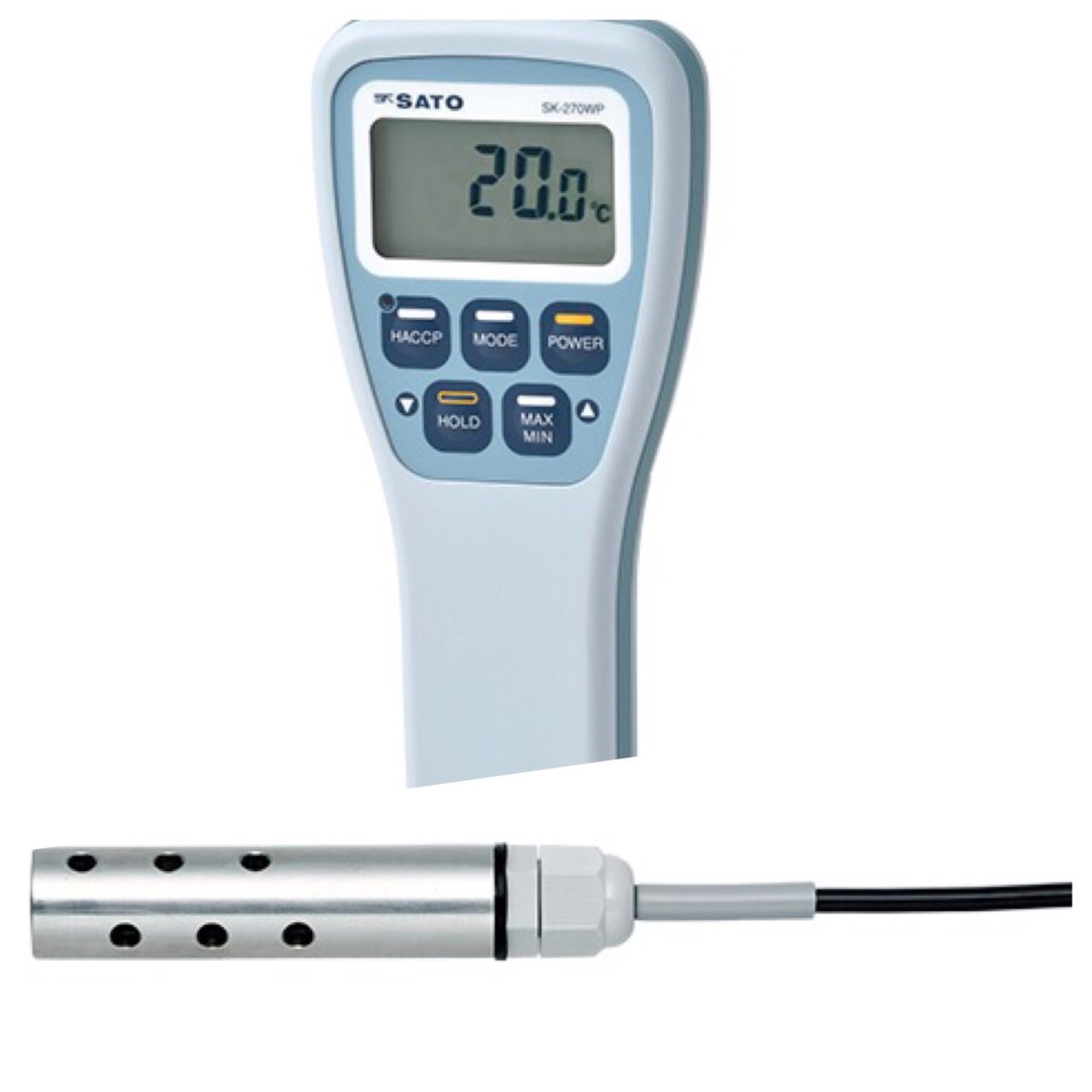 防水型デジタル温度計 SK-270WP（指示計のみ）+S270WP-31投げ込みセンサ